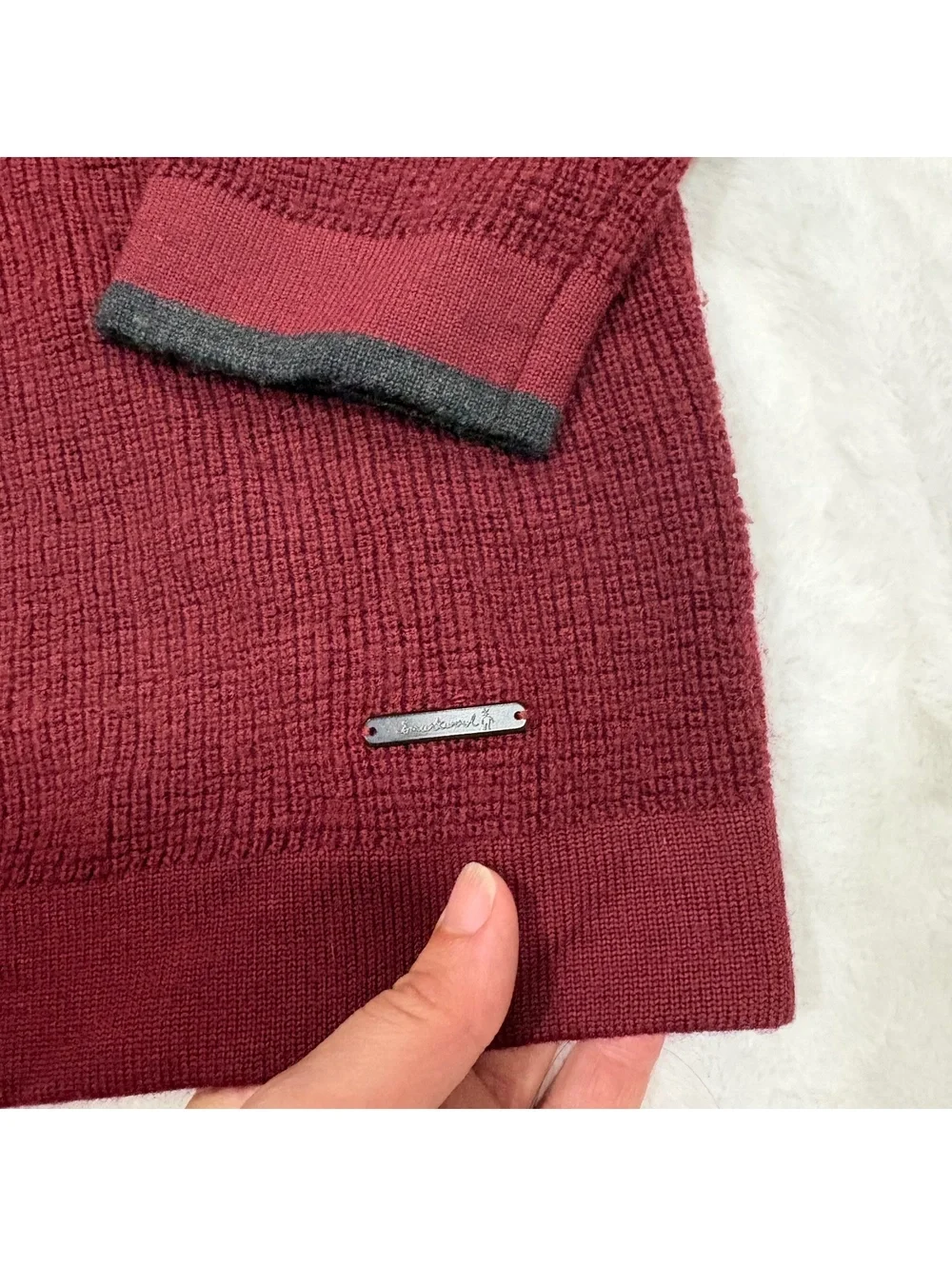Smartwool Maroon Wool Sweater Men's Medium Warm Cozy Merino Knitwear